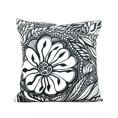 Cykochik "Botanica" eco-friendly vegan throw pillow by Jody Pham - Front