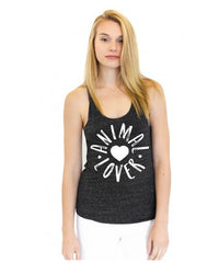 Cykochik Animal Lover women's tri-blend racerback tank top - front