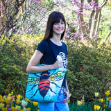 Model Cykochik X Art Con Apis Bee Eco-Canvas Vegan Tote bag by artist Monica Moody