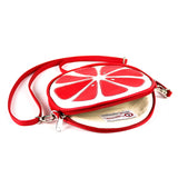 Inside Cykochik Red "Citrus" Blood Orange Fruit Slice Vegan Crossbody bag
