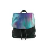 Cykochik "Custom Photo" black eco-friendly vegan drawstring backpack purse - watercolor art