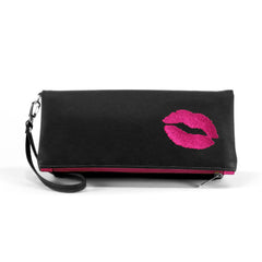 Kiss Vegan Foldover Clutch/Crossbody Bag (Multicolored)