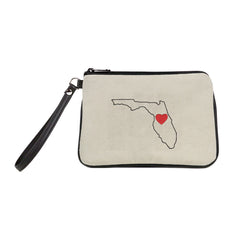 Cykochik "Orlando Love" embroidered eco-friendly vegan wristlet crossbody - Front