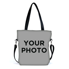 Custom Photo Eco Canvas Vegan Tote/Crossbody Bag (Multicolored)