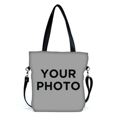 Custom Photo Eco Canvas Vegan Tote/Crossbody Bag (Multicolored)