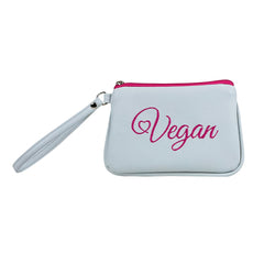 Embroidered Vegan Script Wristlet (Multicolored)