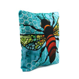 Cykochik "Apis" bee eco-friendly vegan throw pillow by Monica Moody - Side