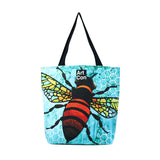 Back Cykochik X Art Con Apis Bee Eco-Canvas Vegan Tote bag by artist Monica Moody