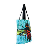 Side Cykochik X Art Con Apis Bee Eco-Canvas Vegan Tote bag by artist Monica Moody