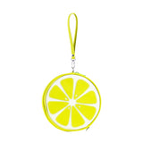 Front Multicolored Cykochik "Citrus"Lime Fruit Slice Vegan wristlet clutch bag