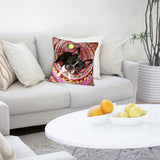 Cykochik Custom Photo eco-friendly vegan throw pillow - Boston Terrier Sofa