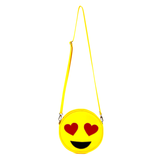 Front Cykochik yellow heart-eyes emoji applique vegan crossbody bag