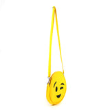 Side Cykochik custom yellow wink emoji applique vegan crossbody bag