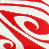 Detail red and cream Cykochik custom "Ocho" octopus applique eco-friendly vegan tote bag by Berkeley artist Michelle White